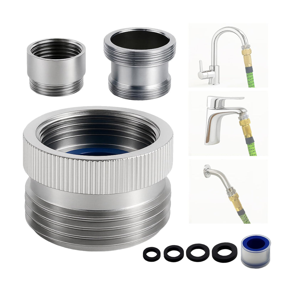 ROOGSIH faucet adapter aerator close-up in chrome brass finish showing durability