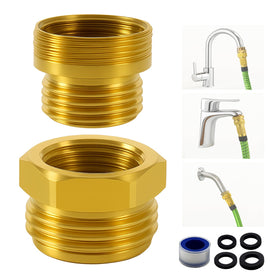 ROOGSIH brass shower hose adapter close-up, showcasing durable connection for reliable showers.