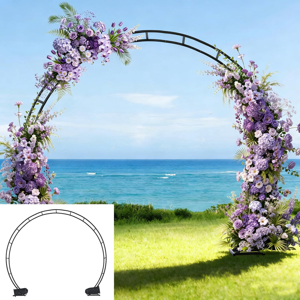 ROOLLYA large metal garden arch creates an 8x7ft dramatic celebration backdrop.