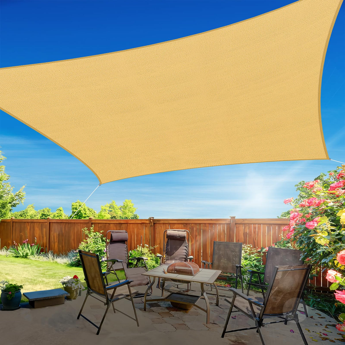 RoomHacks sun shade sail curved design provides stylish outdoor shade.