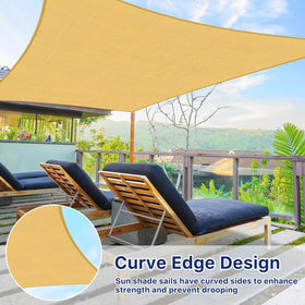 RoomHacks shade sail corners with stainless steel D-rings ensure durable mounting.