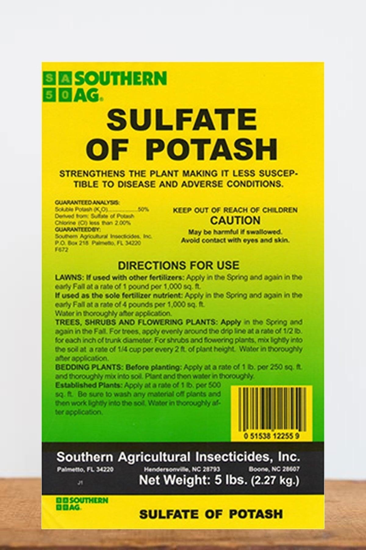 Root 98 Warehouse Southern Ag Potash granular bag promotes healthier roots and improved plant resilience.