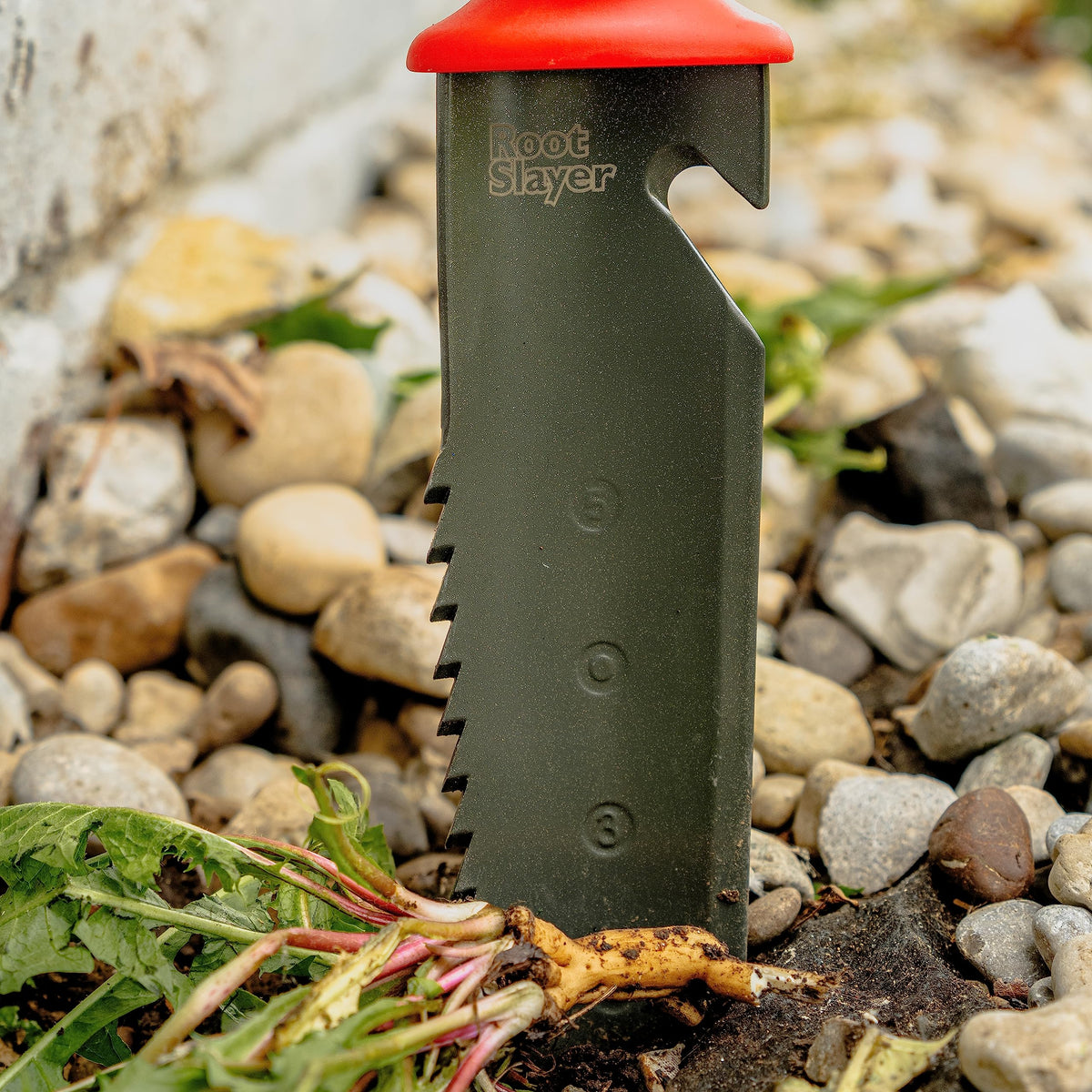 Root Slayer 16211 carbon steel blade designed for durable performance in rocky soil.
