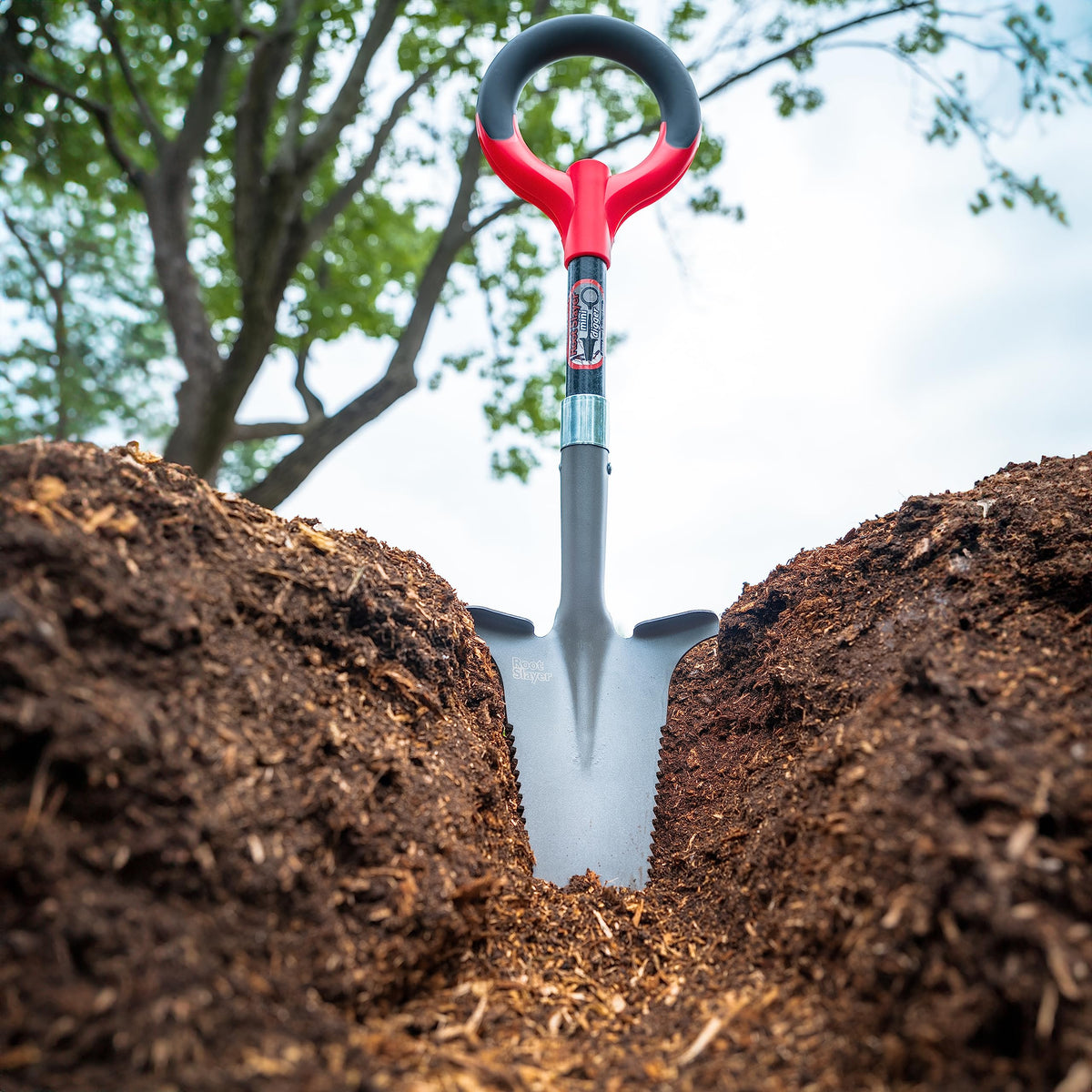 Camping-ready Root Slayer mini digger for outdoor digging and small tasks