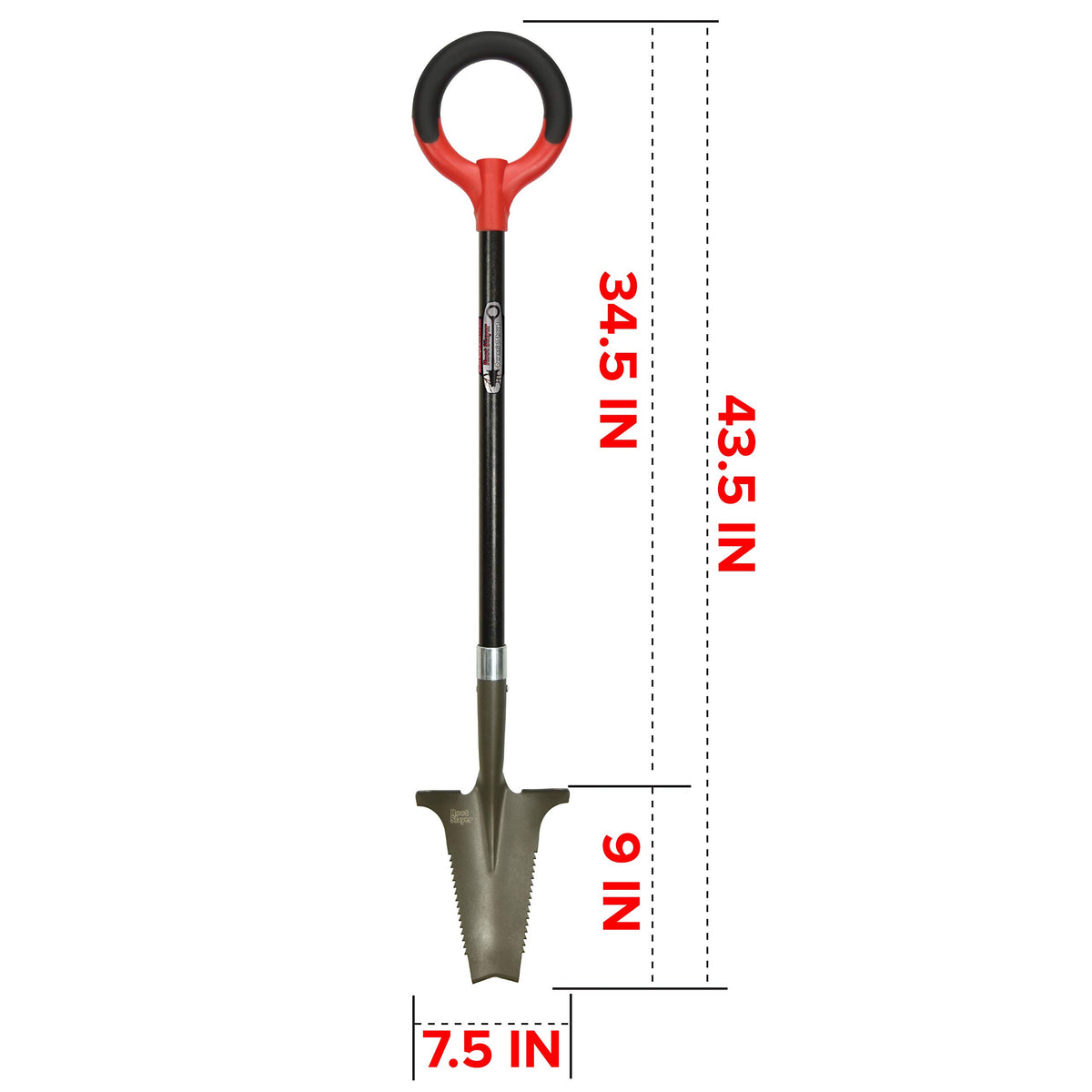 Root Slayer 23311 shovel inverted V tip cuts through stubborn roots efficiently