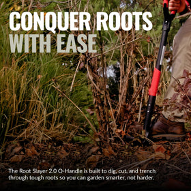 Root Slayer RS220 root removal in a landscaping task