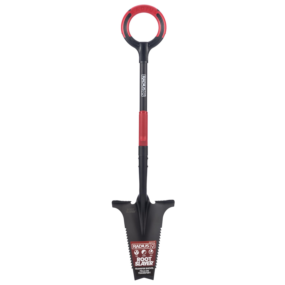 Root Slayer RS220 serrated blade digs through dense soil for easier digging