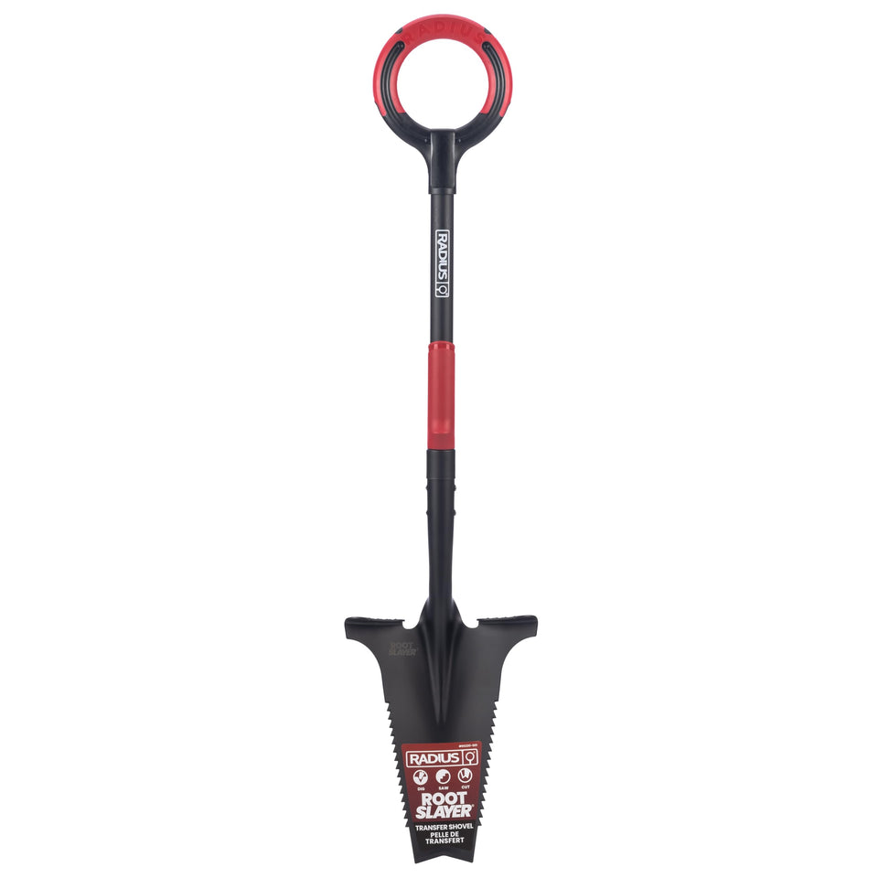 Root Slayer RS220 serrated blade digs through dense soil for easier digging