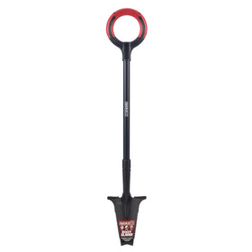 Root Slayer RS233 serrated blade digs through soil for precise perennial planting.