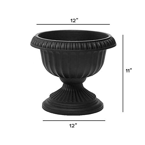 Root & Vessel Grecian Urn Planter indoors with greenery on display