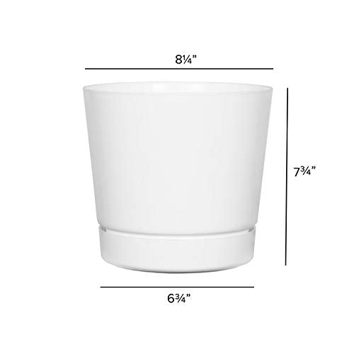 Root & Vessel Majestic pot side view, sturdy plastic with modern gloss