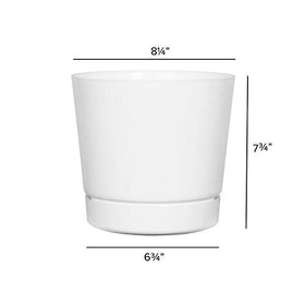 Root & Vessel Majestic pot side view, sturdy plastic with modern gloss