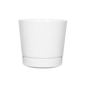 Root & Vessel Novelty Majestic 12in glossy white cylinder pot with deep planting space.