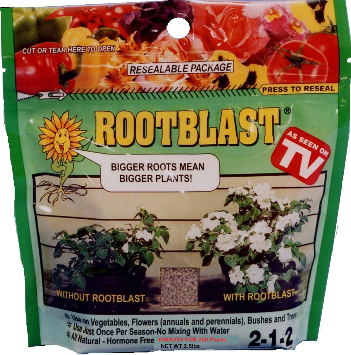 Rootblast bottle seedling-application supports quick establishment of healthy root systems.