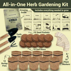 ROOTCRAFT burlap pots and markers set for neat herb labeling