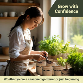 ROOTCRAFT organic herb seeds with labels for variety selection