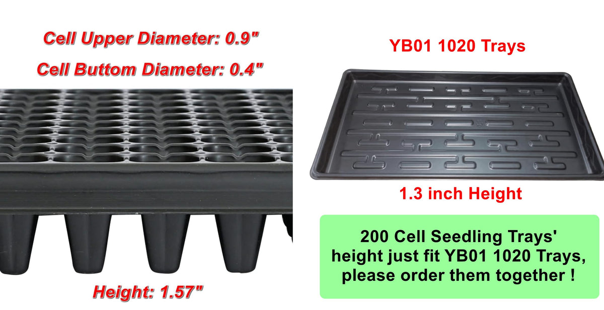 RooTrimmer 1020 tray compatibility edge demonstrates easy transplanting fit.
