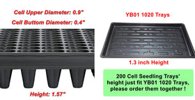 RooTrimmer 1020 tray compatibility edge demonstrates easy transplanting fit.