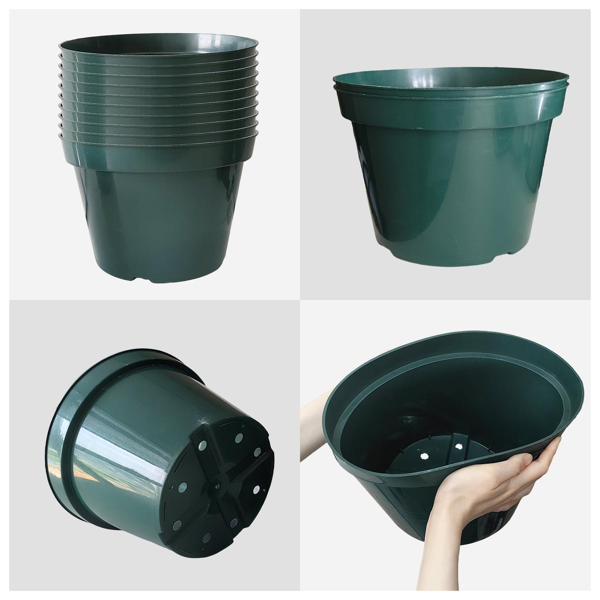 Side view of RooTrimmer 10-pack planters for herbs and flowers.