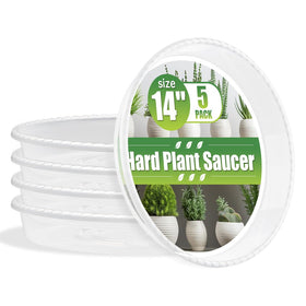 RooTrimmer 14 inch clear plant saucer showing water level for monitoring