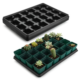 RooTrimmer 2.8-inch square pots in green for safe transplanting.