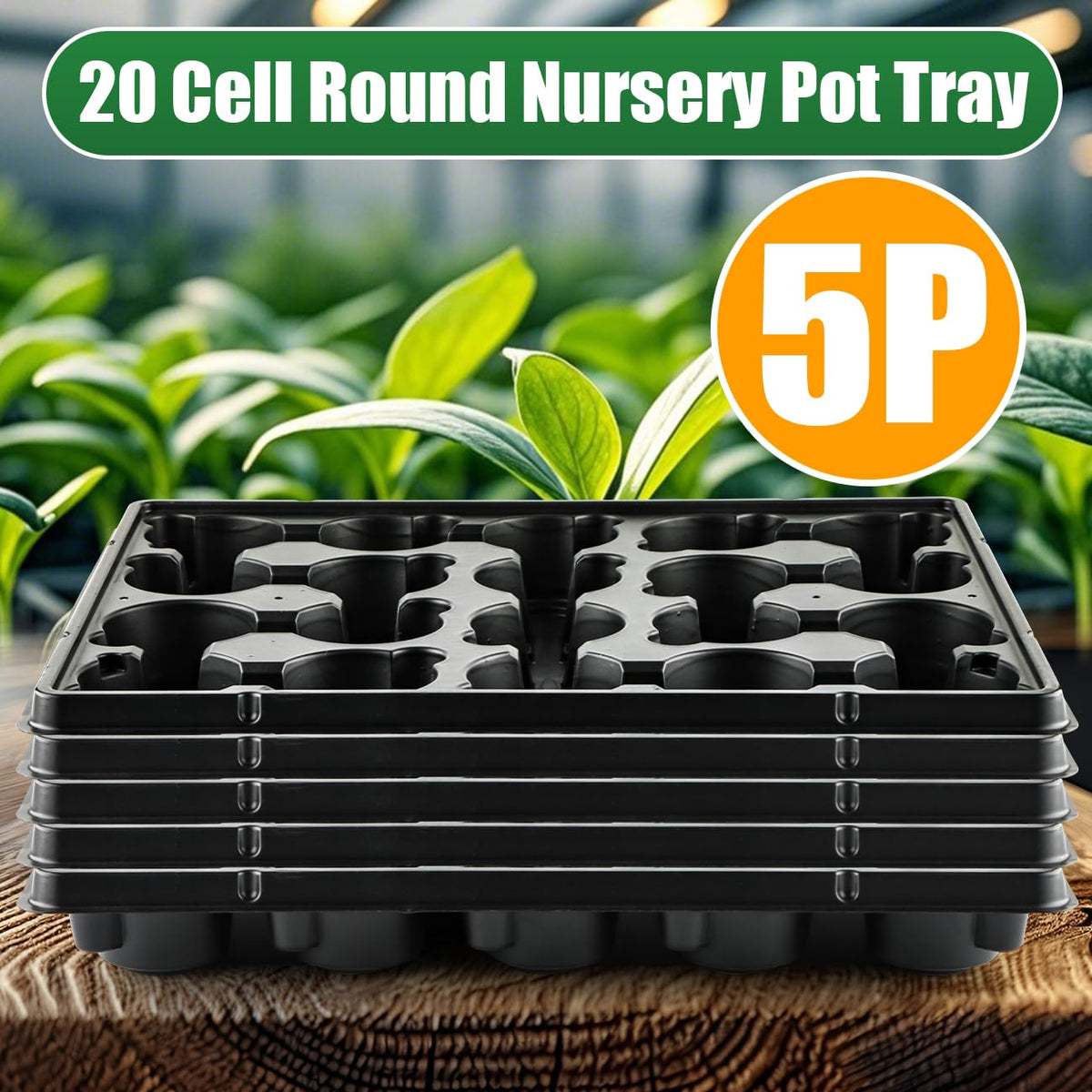 RooTrimmer 20-cell tray supports seed starting with 315 pots.