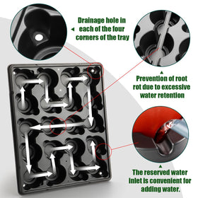 RooTrimmer tray shows drainage holes to prevent overwatering and promote healthy roots.