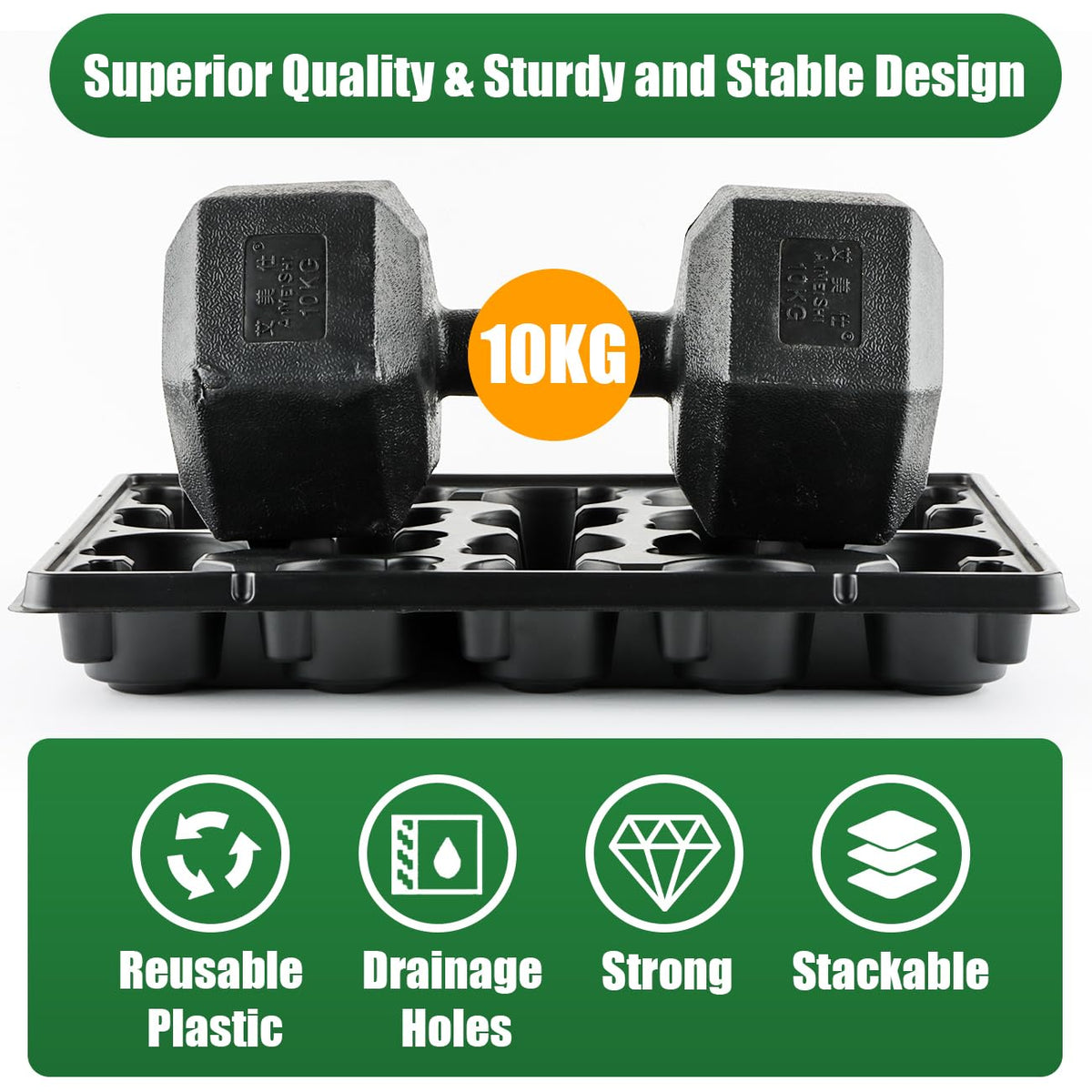 RooTrimmer tray is lightweight and stackable for easy storage and transport.