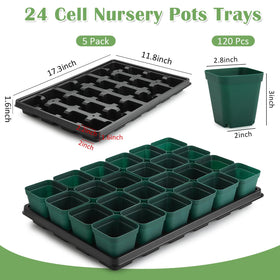 RooTrimmer 24-cell tray in green for moving multiple seedlings at once.