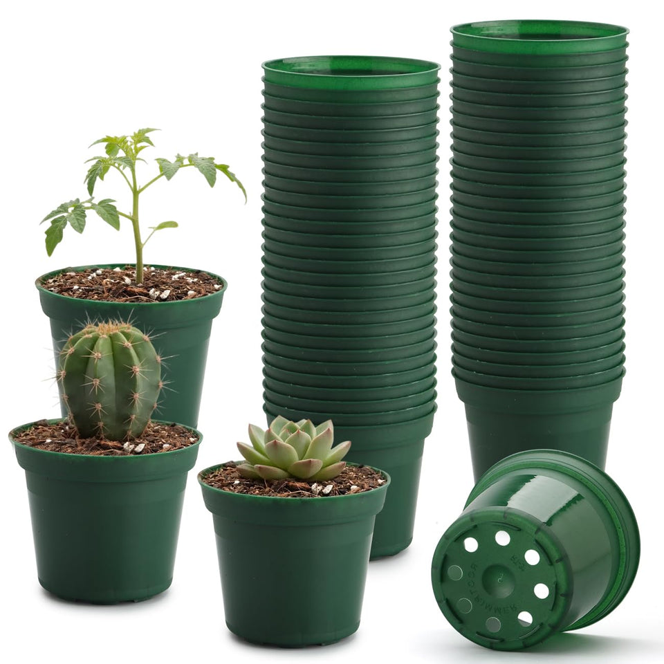 RooTrimmer 3-inch plastic nursery pot with drainage and raised base for healthy seedling growth.