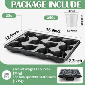 RooTrimmer clear 4-inch pots show roots while drying evenly during propagation.