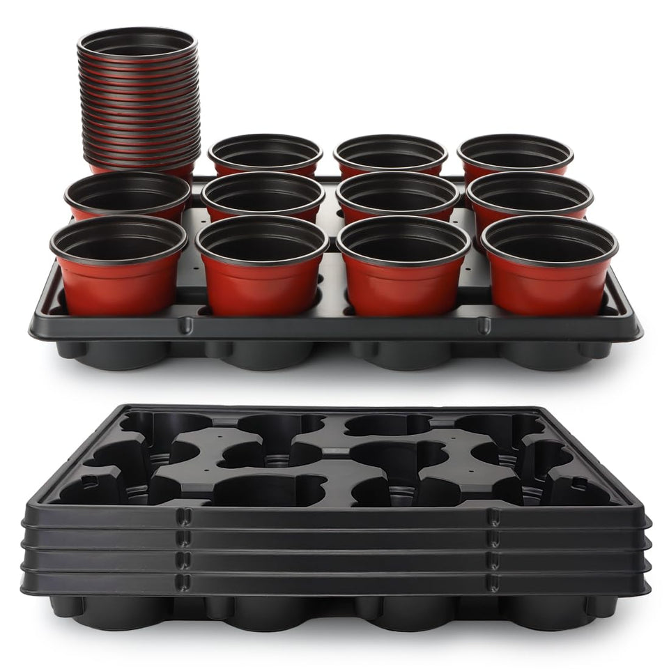 RooTrimmer 4-inch round nursery pot for easy seedling start and transplanting.