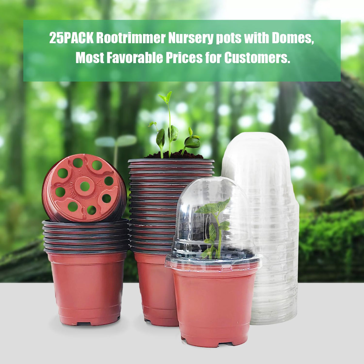 RooTrimmer 4-inch seedling starter pots for succulents herbs and tiny landscapes