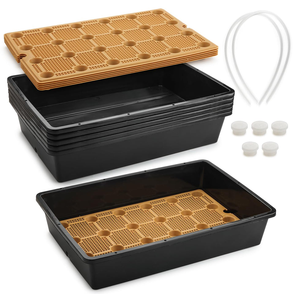 RooTrimmer 5-pack nursery trays ready for seed starting and garden prep.