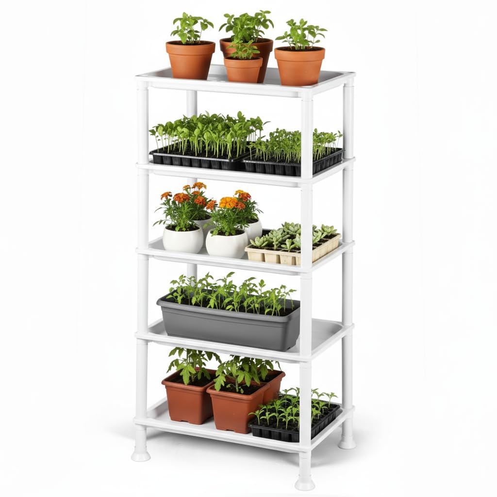 RooTrimmer 5-tier seed starter trays for compact vertical sprouting.