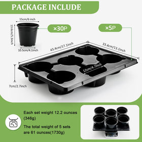 RooTrimmer 6-cell nursery trays in a 5-pack for organized seedling growth.