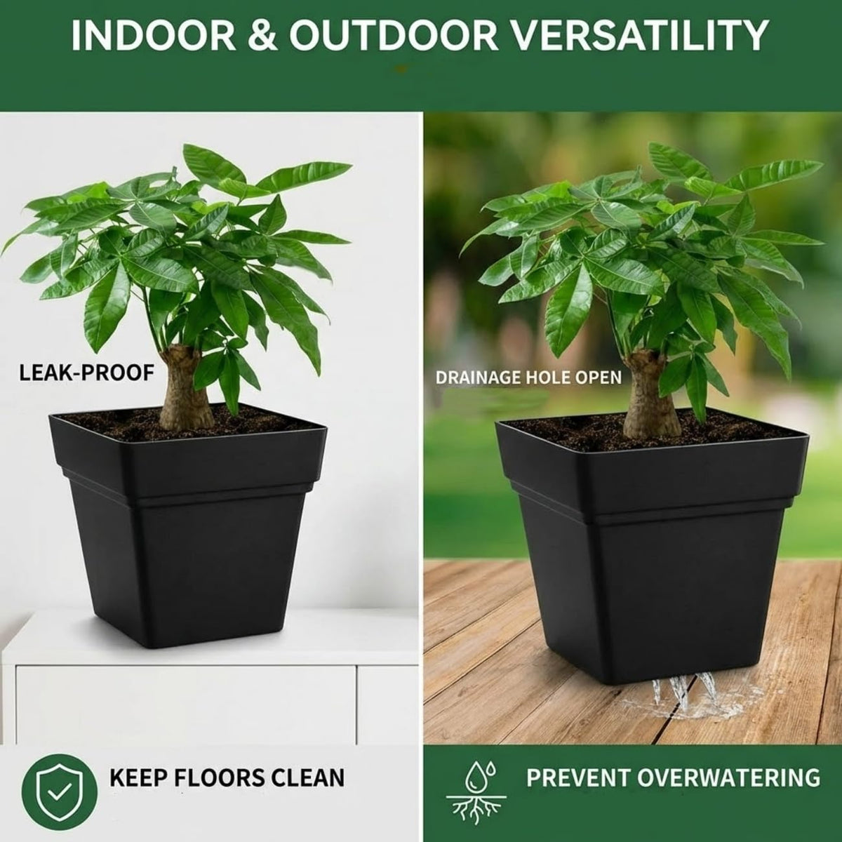 RooTrimmer adaptable design shifts from flat planters to hanging pots.