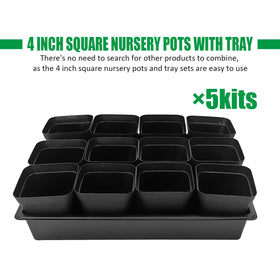 RooTrimmer BPA-free square pots with tray durable and reusable.