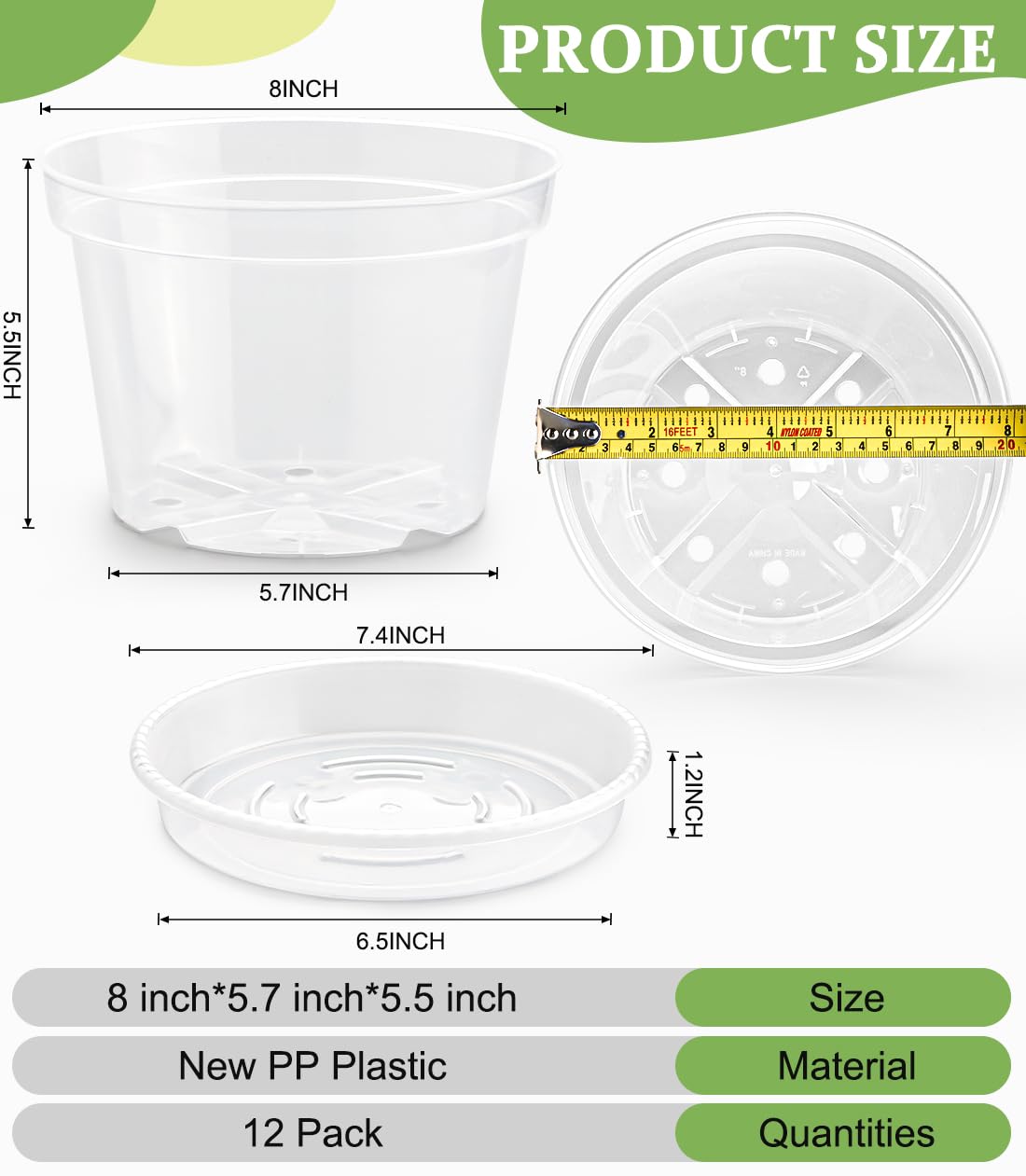 RooTrimmer clear nursery pot, drainage holes visible, promotes healthy airflow.