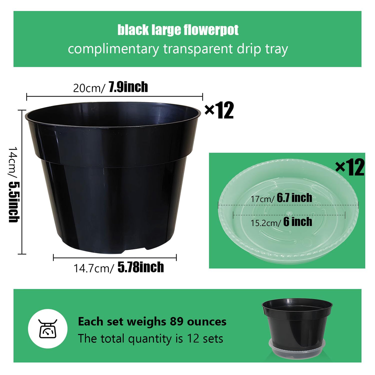 RooTrimmer clear saucer underpot preventing spills and catching excess water.
