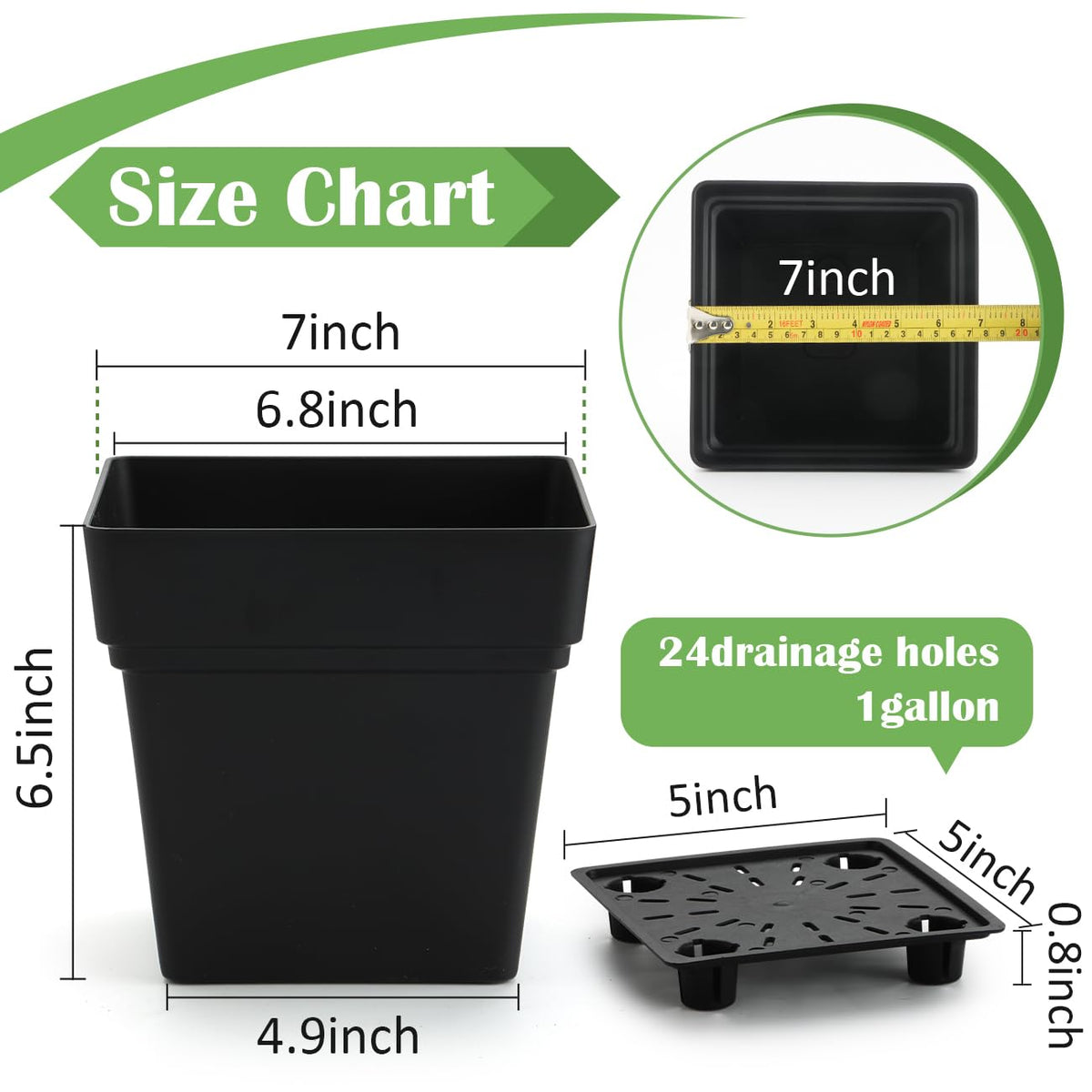 RooTrimmer compact 7x7x6.5-inch square planters maximize space on balconies.