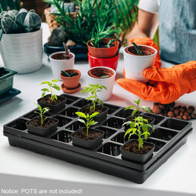 RooTrimmer compact tray facilitates moving seedlings between spaces