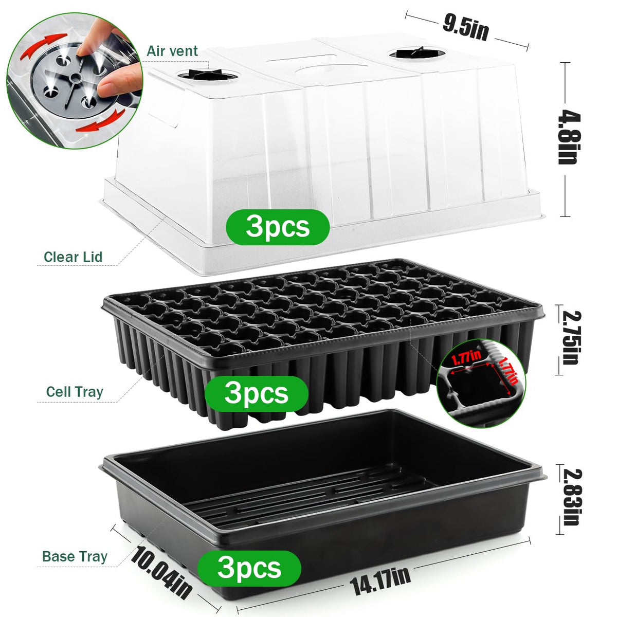 RooTrimmer deep 2.75in cells support robust root development for tomatoes and peppers