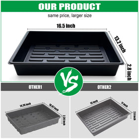 RooTrimmer deeper tray design keeps soil and water contained during setup.