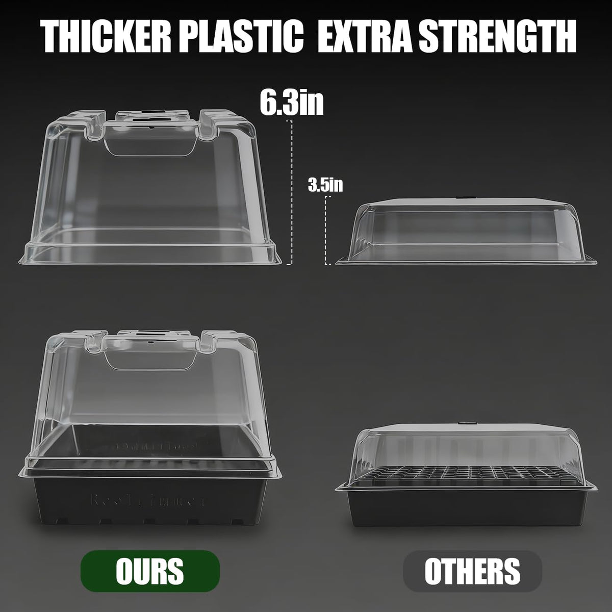 RooTrimmer dome fits a standard 1020 tray for snug germination.