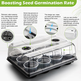 RooTrimmer dome with vent options helps maintain humidity for successful germination