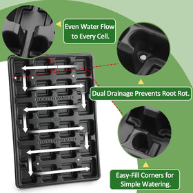 RooTrimmer drainage holes at the bottom promote quick water release.