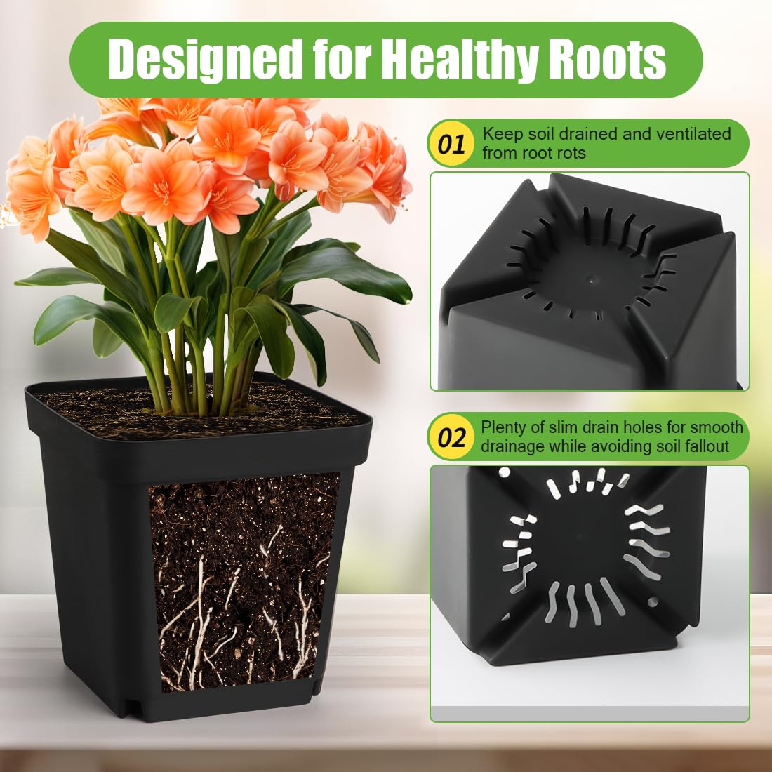 RooTrimmer durable reusable plastic pots designed for long-term gardening use