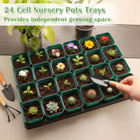RooTrimmer compact starter set helps organize seedling transport.