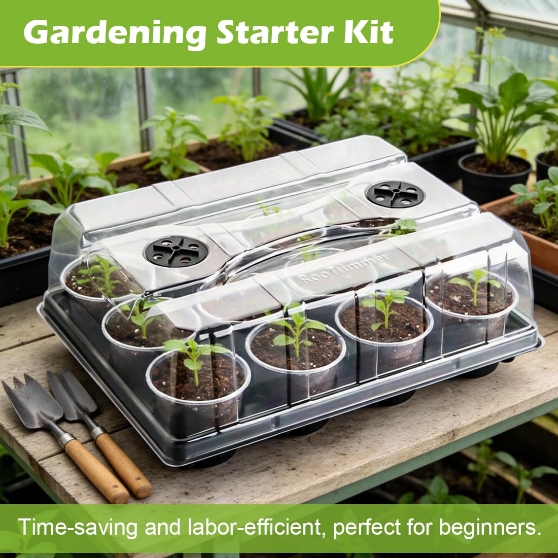 RooTrimmer easy-move trays simplify transporting seedlings and keeping work surfaces clean